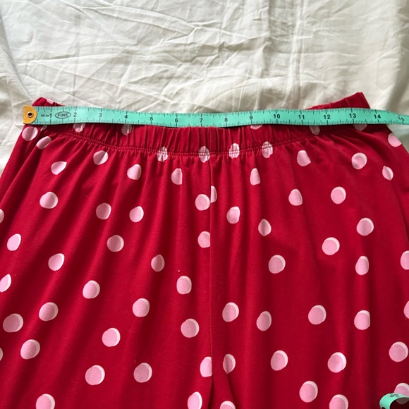 Kate Spade Red Pink Polka Dot Pajama Set Long Sleeve Pants Valentine - Picture 13 of 15